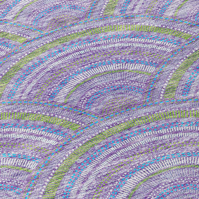 5' X 8' Lavender Sage And Ivory Geometric Washable Indoor Outdoor Area Rug