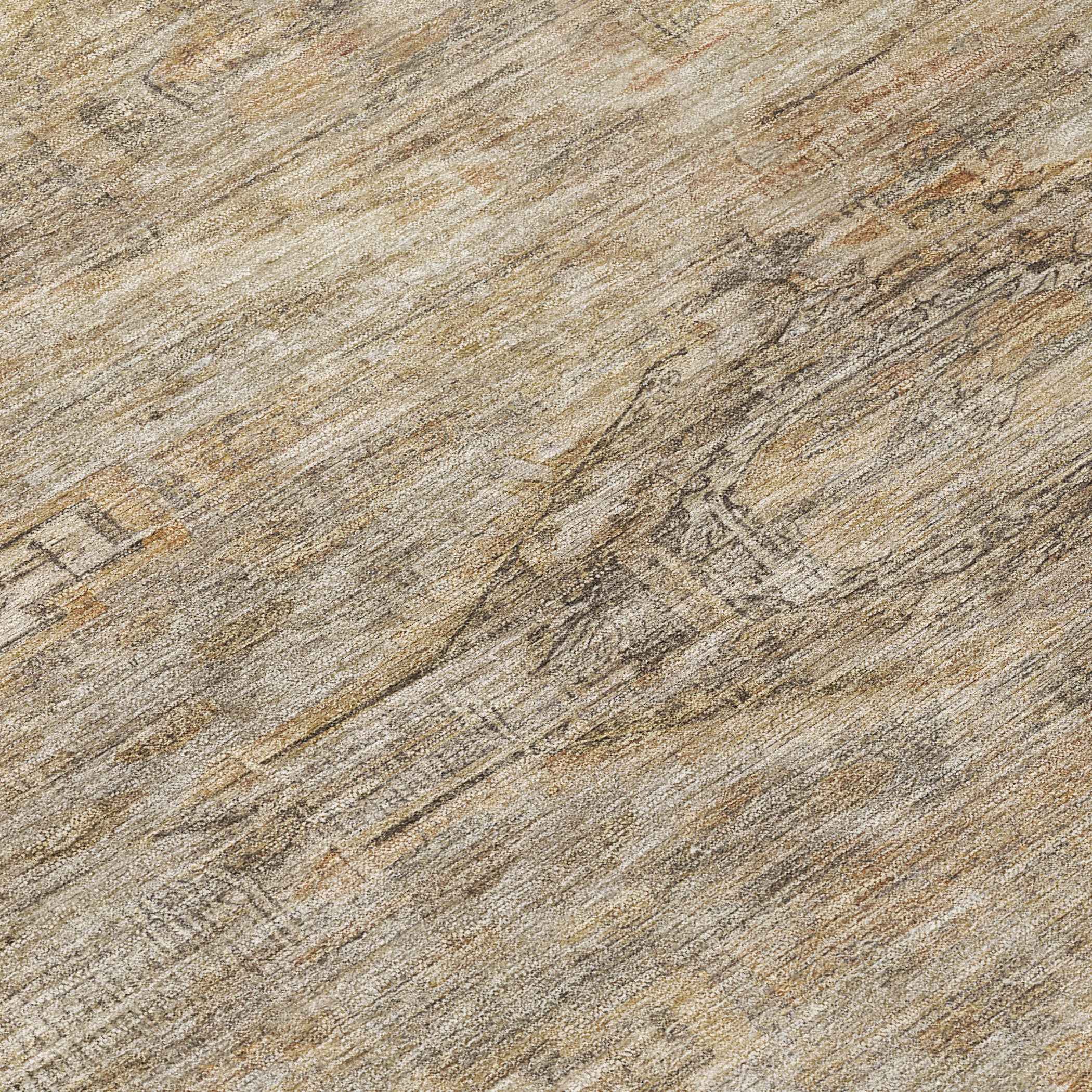 8' Brown And Taupe Round Aztec Washable Indoor Outdoor Area Rug