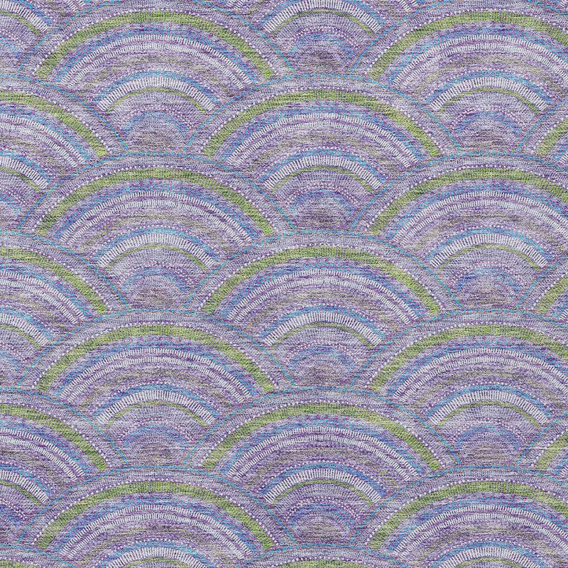 9' X 12' Lavender Sage And Ivory Geometric Washable Indoor Outdoor Area Rug