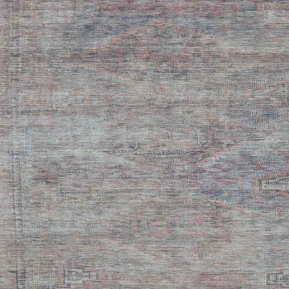 5' X 8' Pewter And Gray Aztec Washable Indoor Outdoor Area Rug