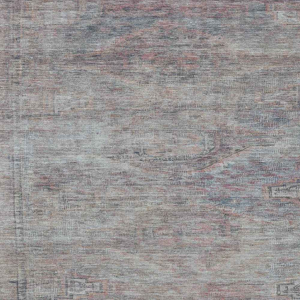 5' X 8' Pewter And Gray Aztec Washable Indoor Outdoor Area Rug