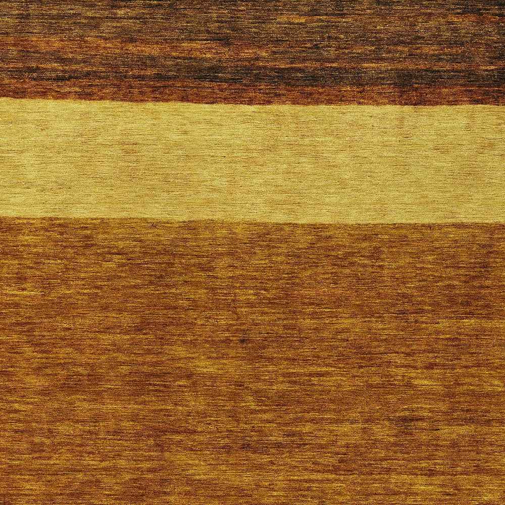 9' X 12' Terra Cotta Gold And Brown Abstract Washable Indoor Outdoor Area Rug