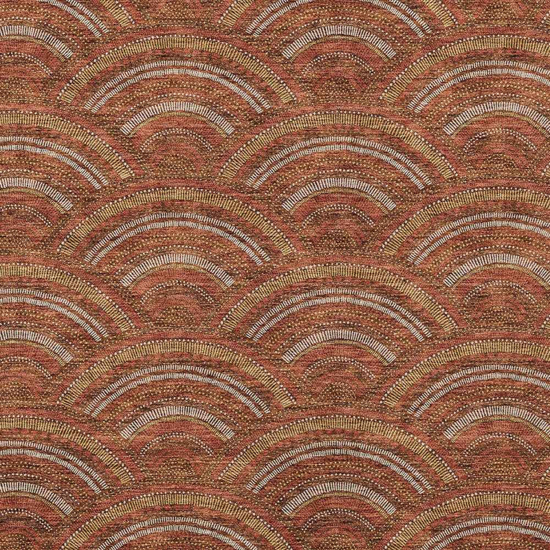 8' X 10' Orange Gold And Ivory Geometric Washable Indoor Outdoor Area Rug