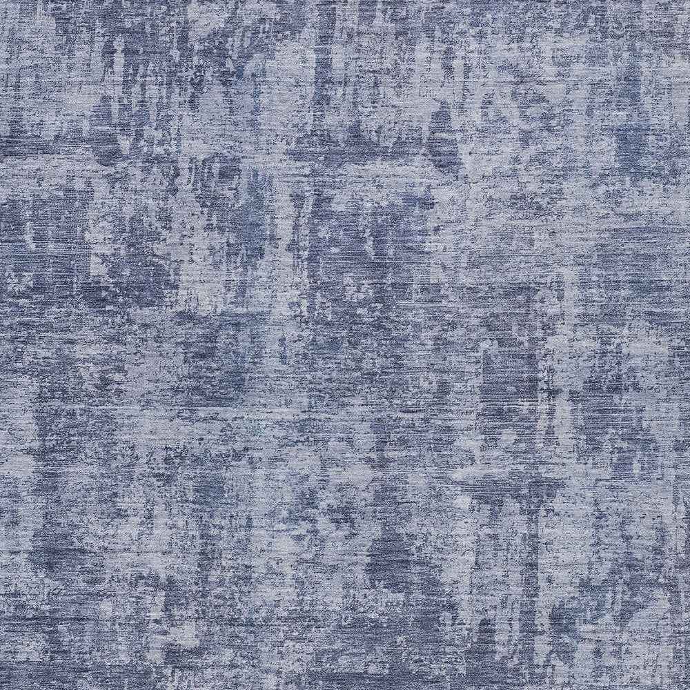 9' X 12' Blue And Ivory Abstract Washable Indoor Outdoor Area Rug