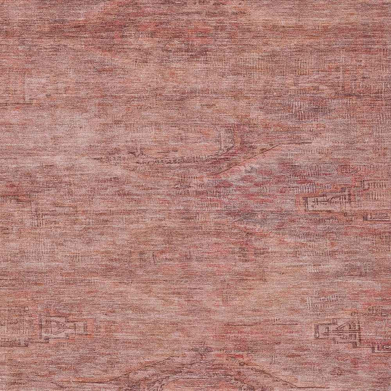 3' X 5' Terra Cotta And Salmon Aztec Washable Indoor Outdoor Area Rug