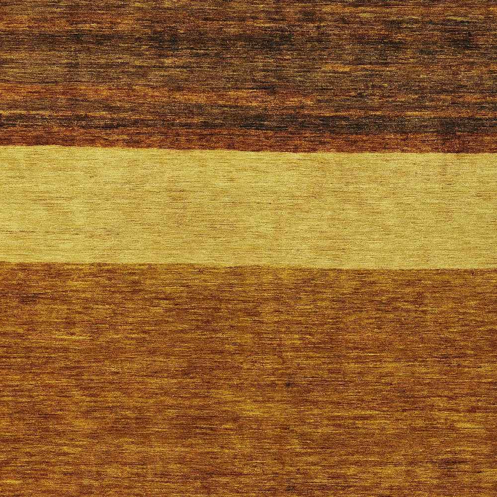 10' X 14' Terra Cotta Gold And Brown Abstract Washable Indoor Outdoor Area Rug