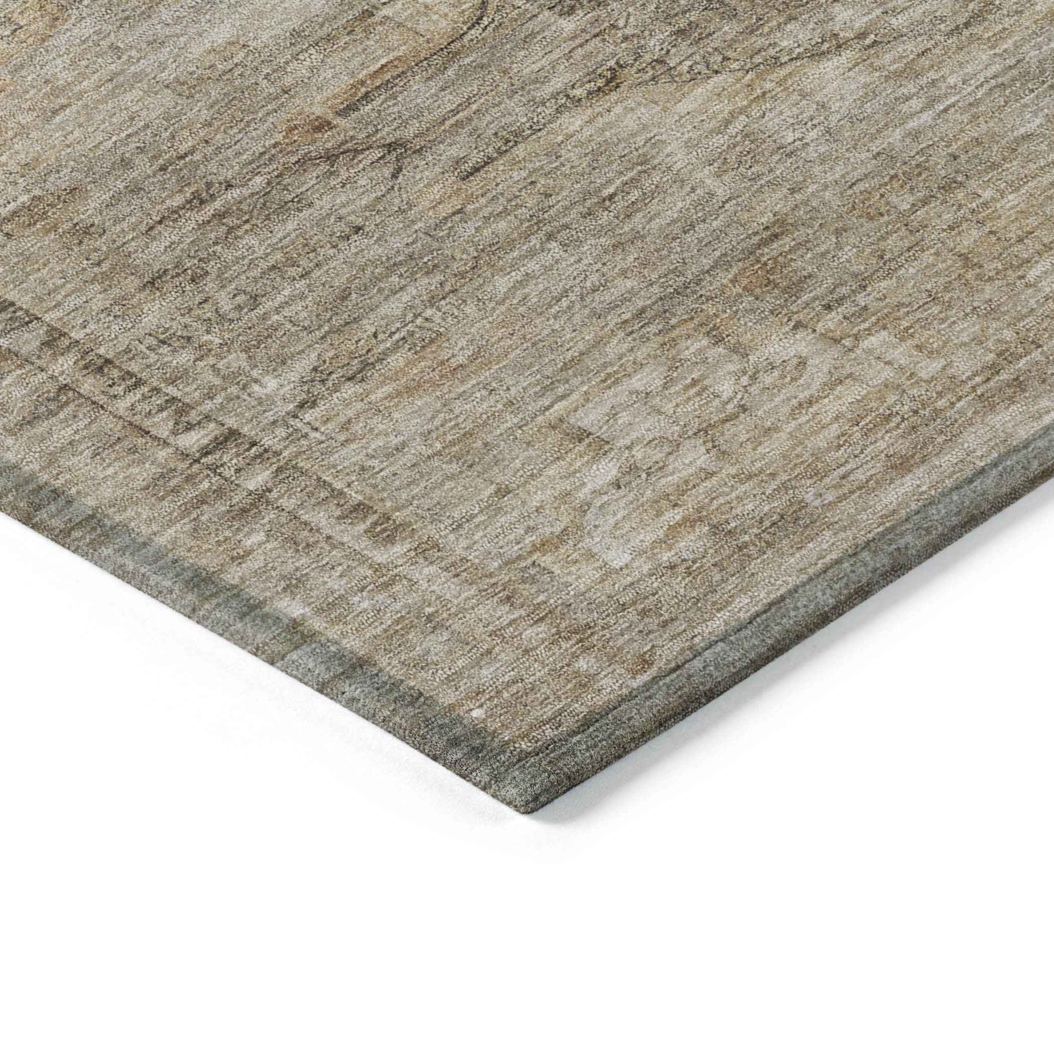 10' X 14' Brown And Taupe Aztec Washable Indoor Outdoor Area Rug