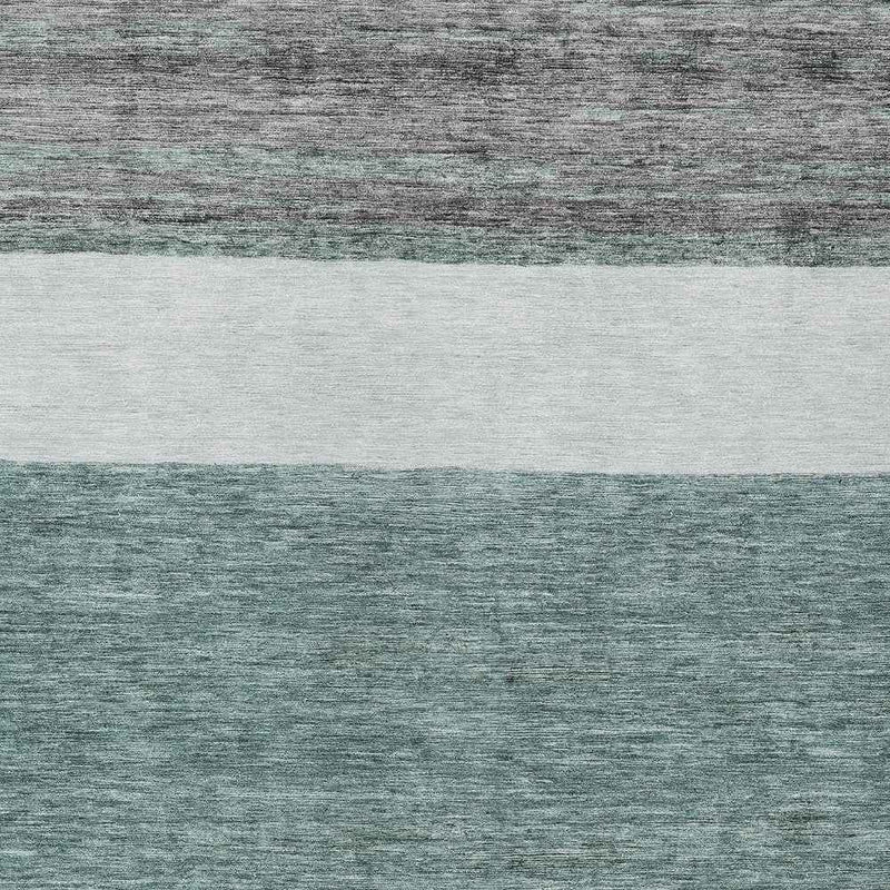 10' X 14' Teal Blue Off White And Gray Abstract Washable Indoor Outdoor Area Rug