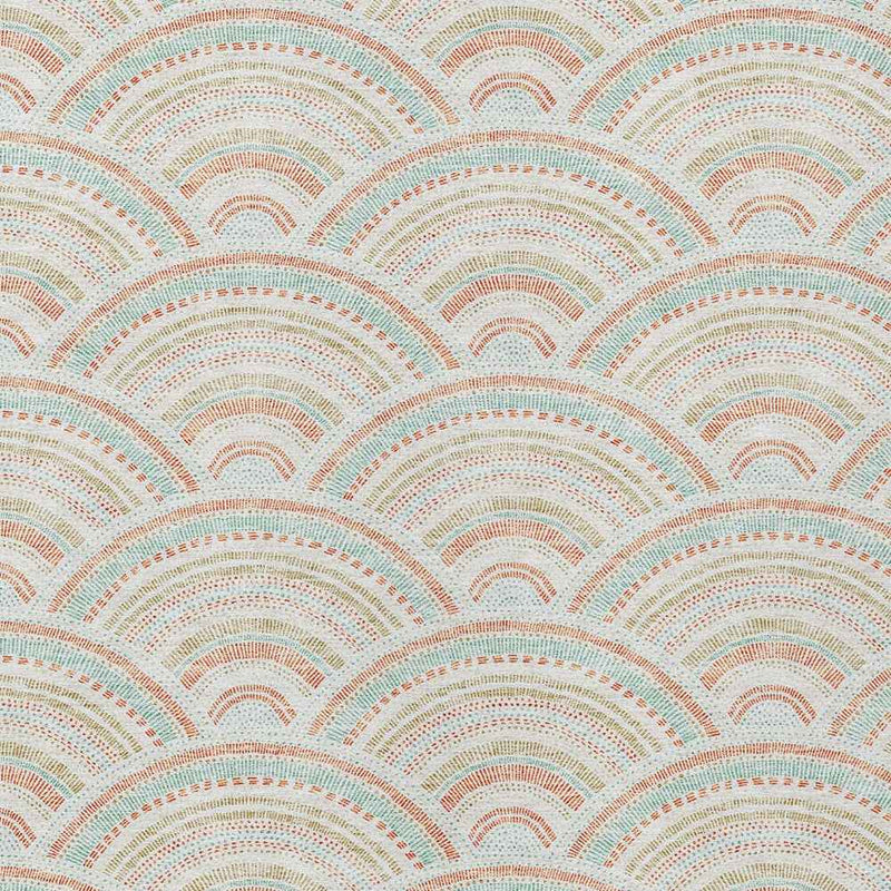 5' X 8' Linen Orange And Ivory Geometric Washable Indoor Outdoor Area Rug