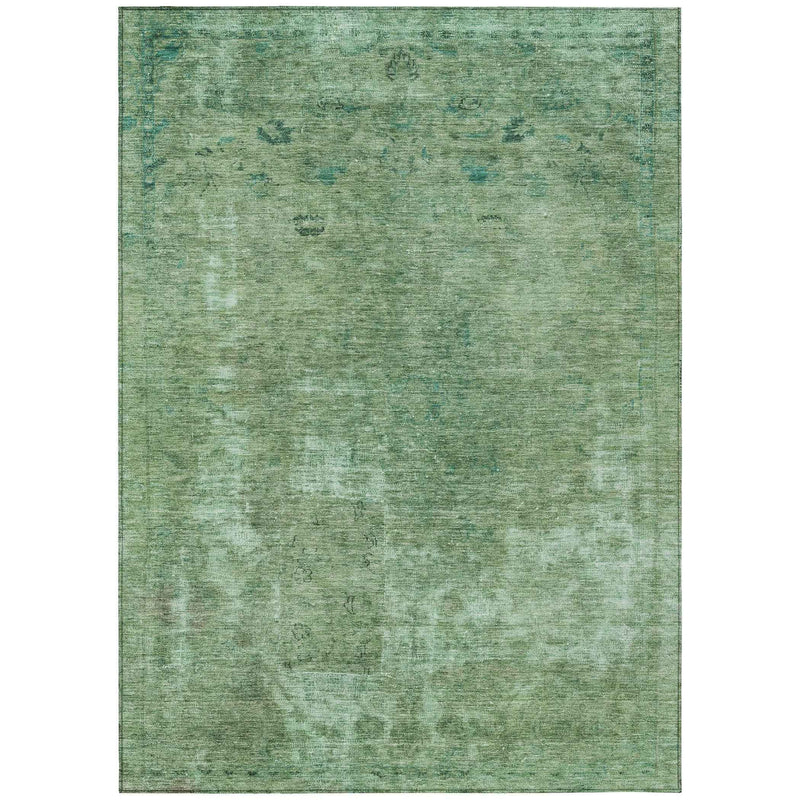 10' X 14' Sage And Mint Green Abstract Washable Indoor Outdoor Area Rug