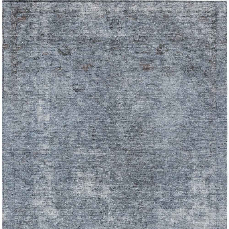 10' X 14' Blue And Gray Abstract Washable Indoor Outdoor Area Rug