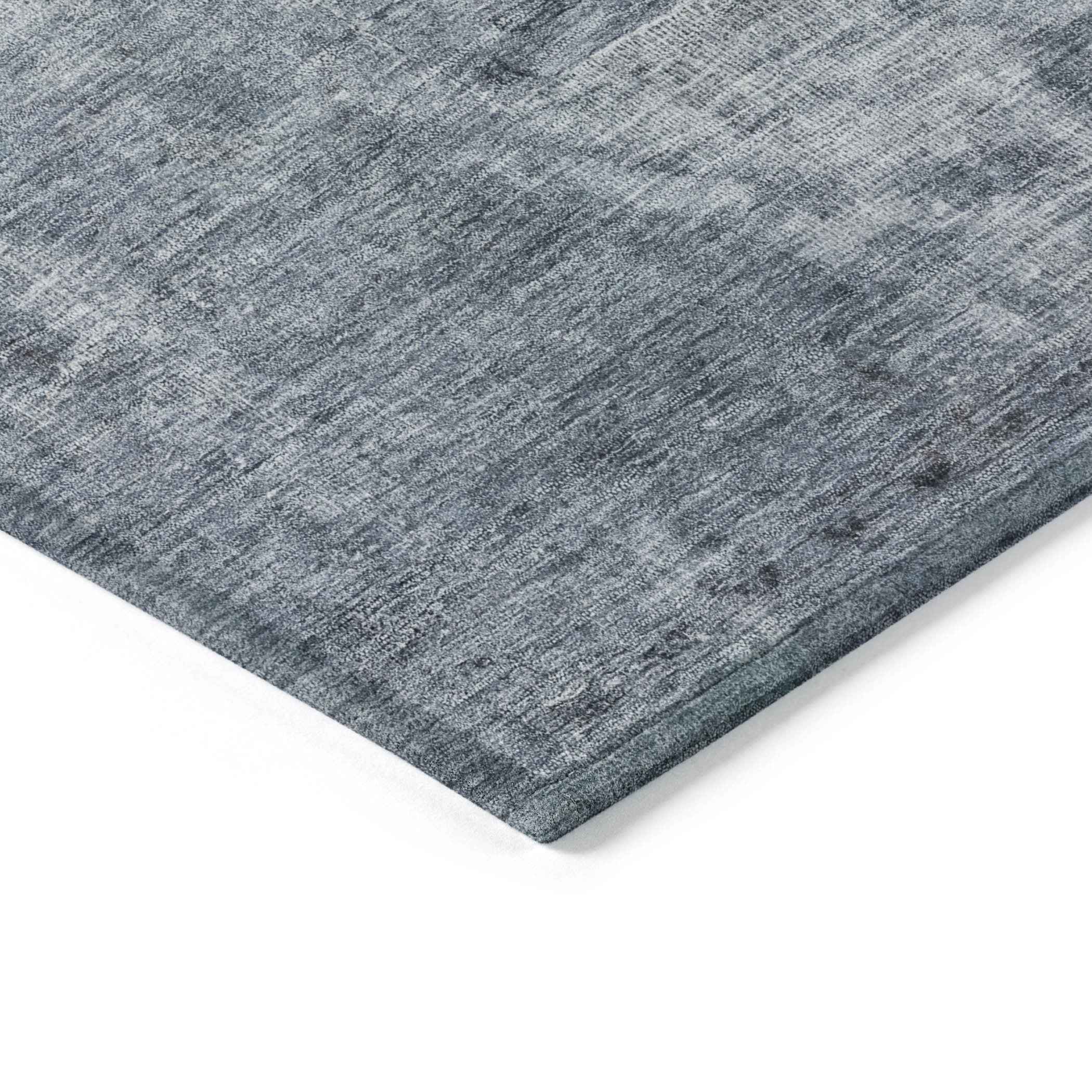 5' X 8' Blue And Gray Abstract Washable Indoor Outdoor Area Rug