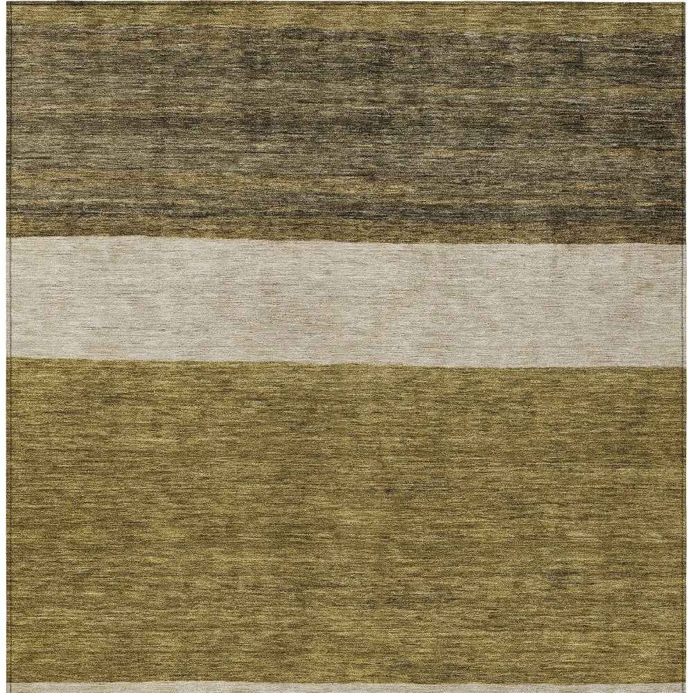 3' X 5' Coffee Ivory And Gray Abstract Washable Indoor Outdoor Area Rug