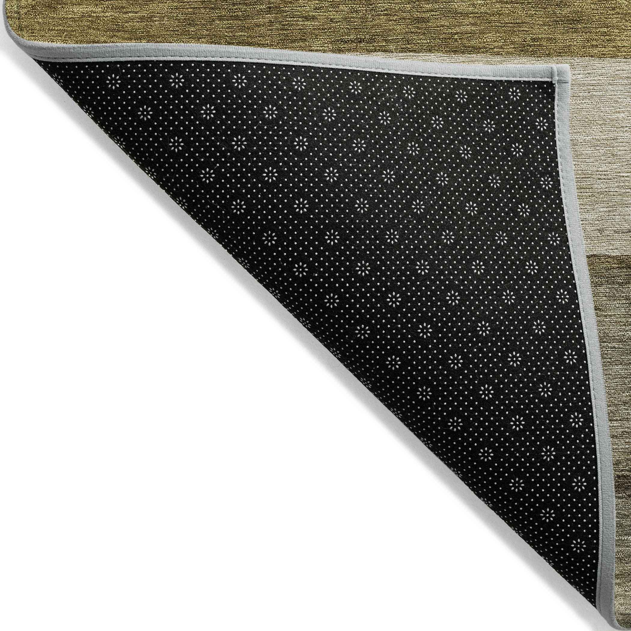 3' X 5' Coffee Ivory And Gray Abstract Washable Indoor Outdoor Area Rug