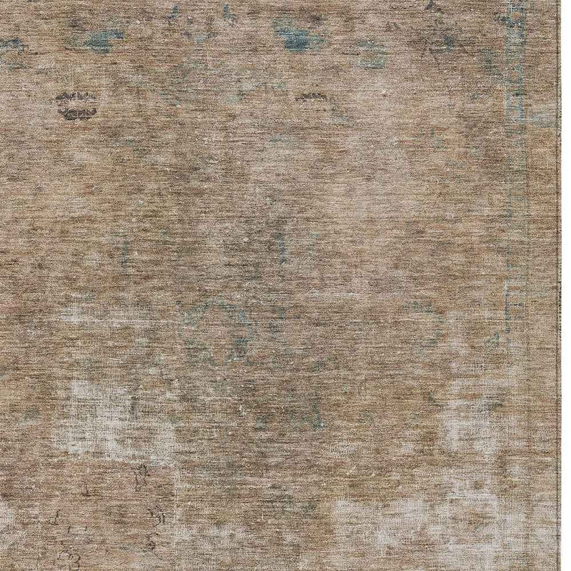 10' X 14' Beige And Taupe Abstract Washable Indoor Outdoor Area Rug