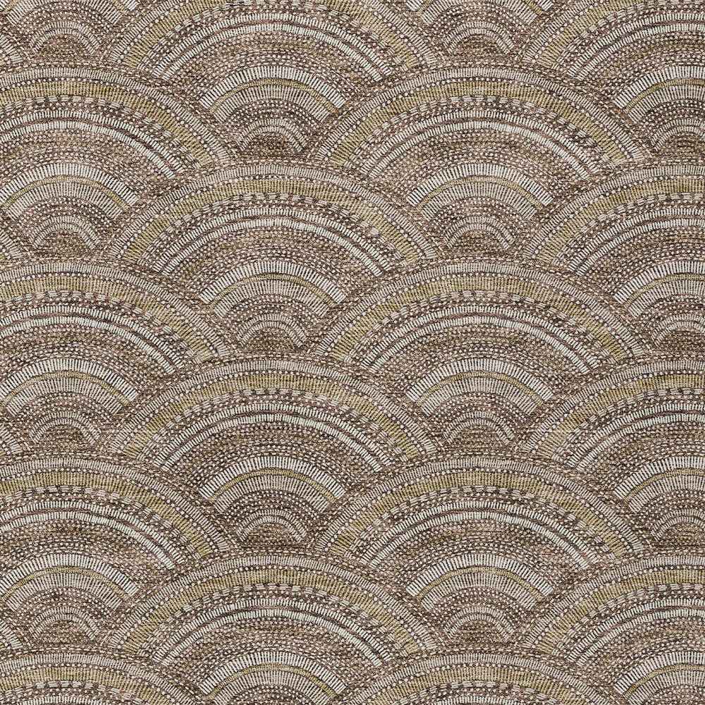 5' X 8' Brown Beige And Taupe Geometric Washable Indoor Outdoor Area Rug