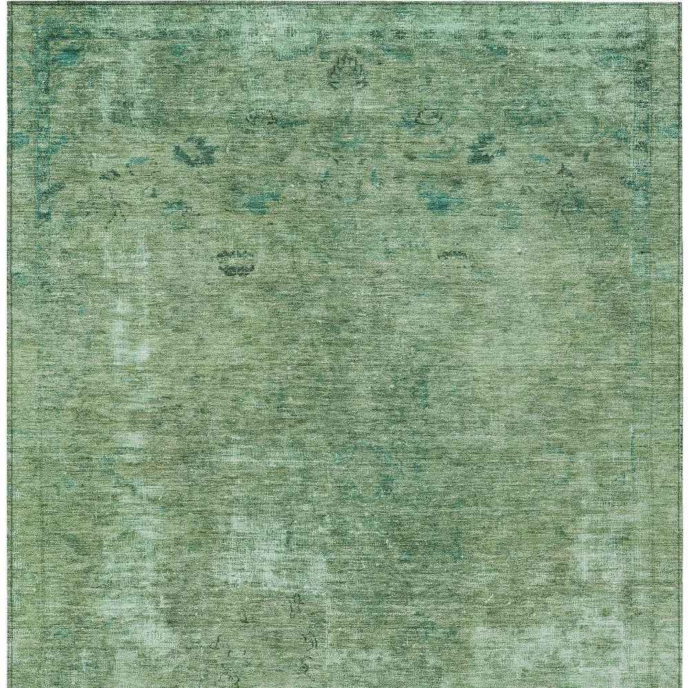 5' X 8' Sage And Mint Green Abstract Washable Indoor Outdoor Area Rug