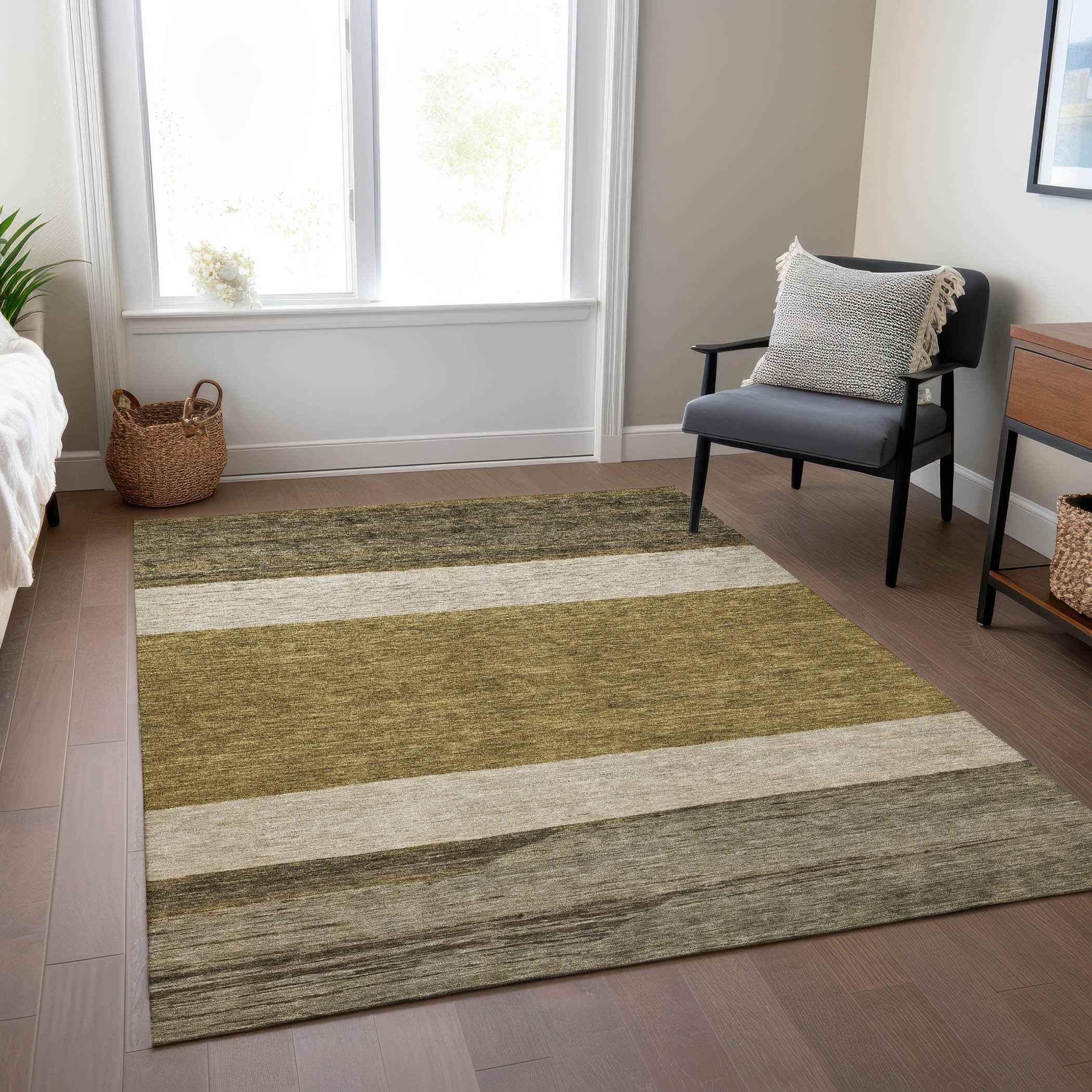 10' X 14' Coffee Ivory And Gray Abstract Washable Indoor Outdoor Area Rug