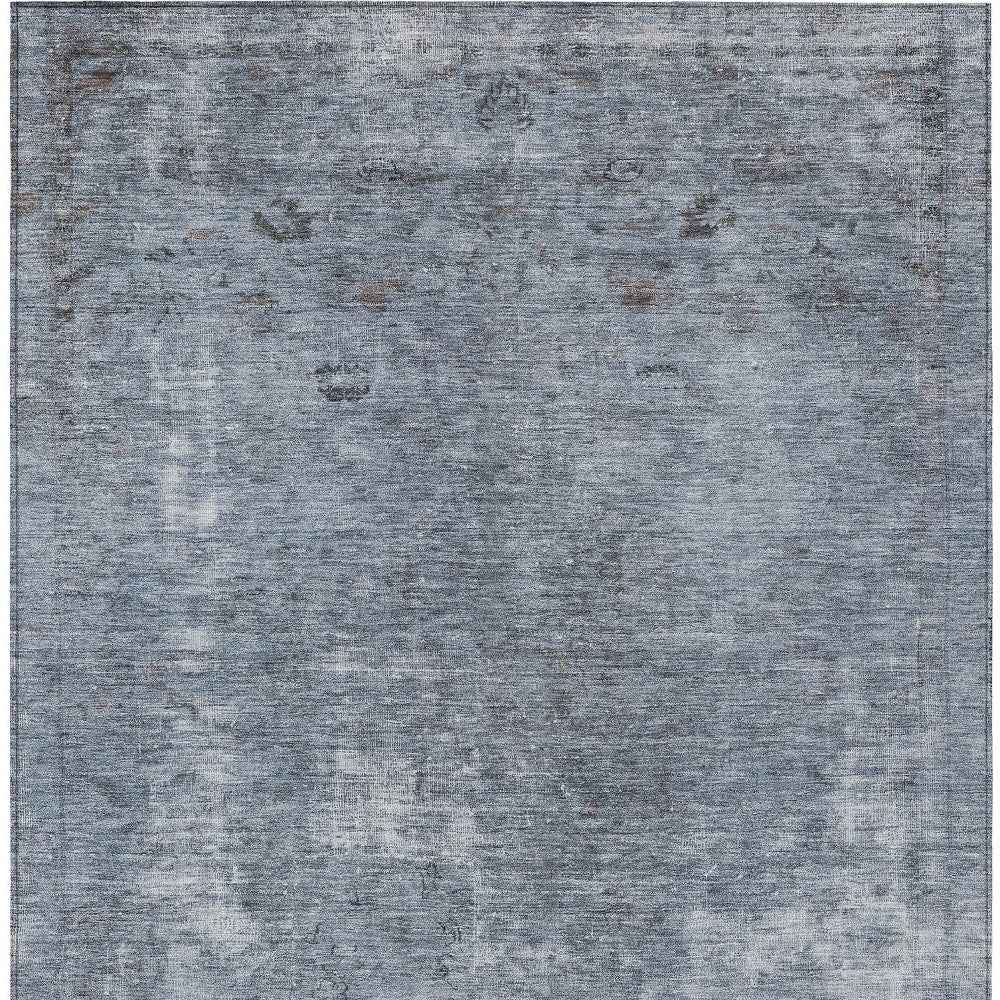 8' X 10' Blue And Gray Abstract Washable Indoor Outdoor Area Rug