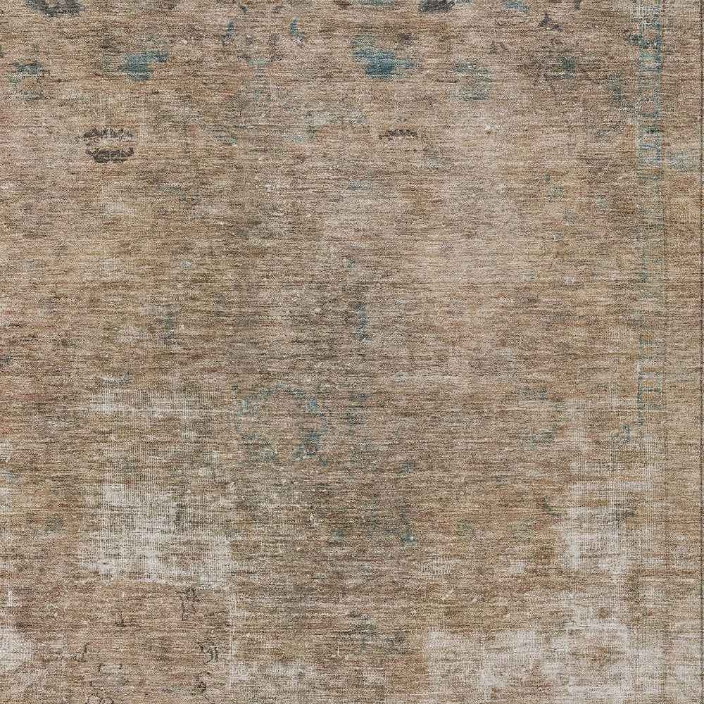 3' X 5' Beige And Taupe Abstract Washable Indoor Outdoor Area Rug