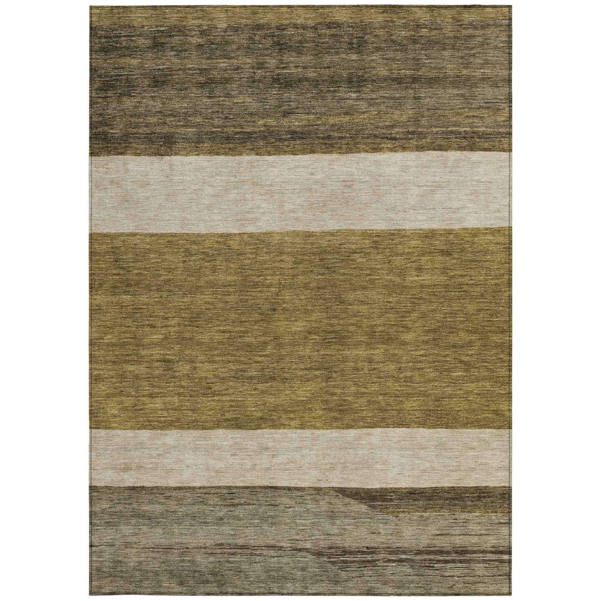 8' X 10' Coffee Ivory And Gray Abstract Washable Indoor Outdoor Area Rug