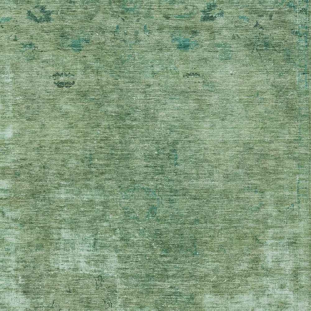 9' X 12' Sage And Mint Green Abstract Washable Indoor Outdoor Area Rug