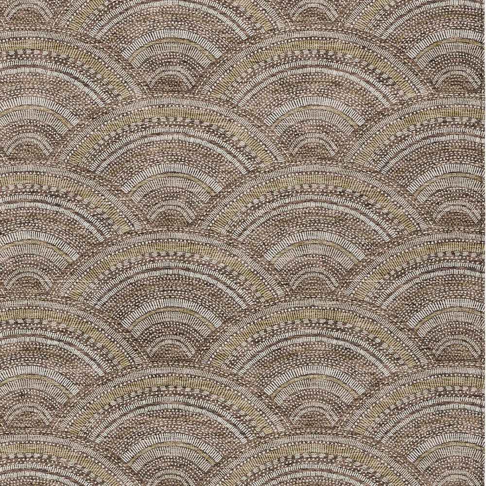 3' X 5' Brown Beige And Taupe Geometric Washable Indoor Outdoor Area Rug