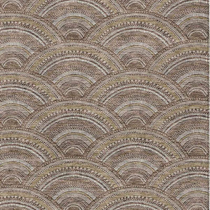 3' X 5' Brown Beige And Taupe Geometric Washable Indoor Outdoor Area Rug