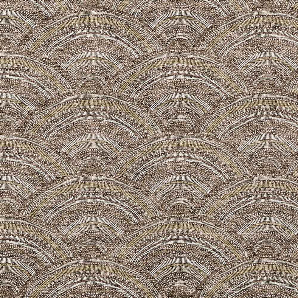 9' X 12' Brown Beige And Taupe Geometric Washable Indoor Outdoor Area Rug