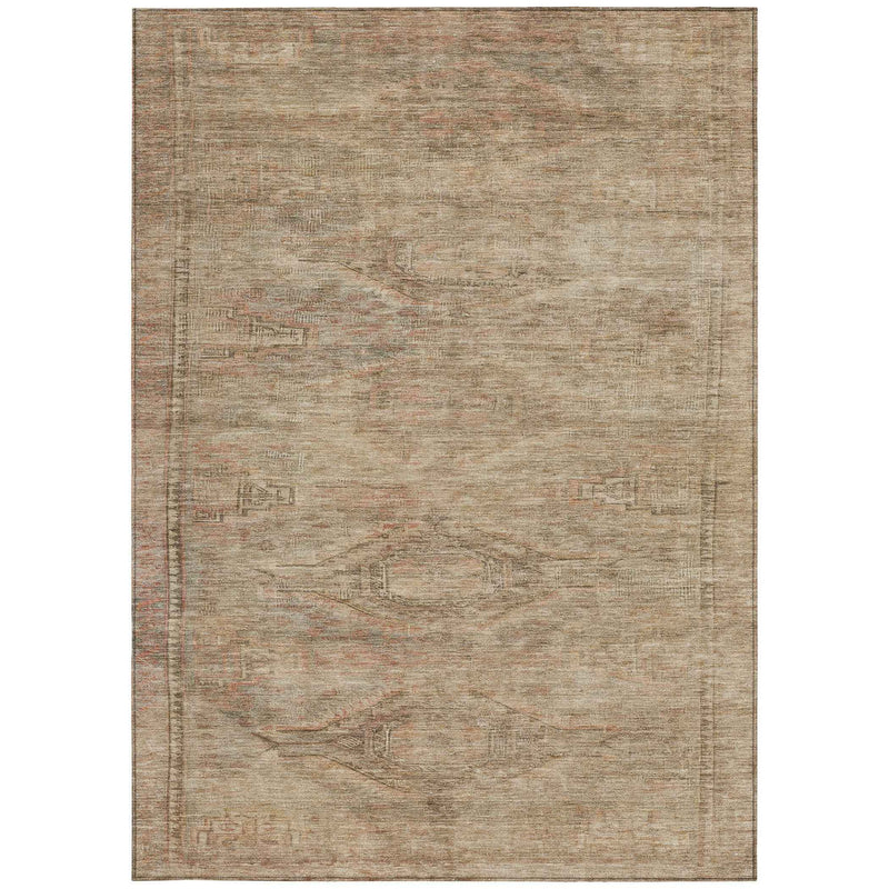 3' X 5' Beige And Taupe Aztec Washable Indoor Outdoor Area Rug