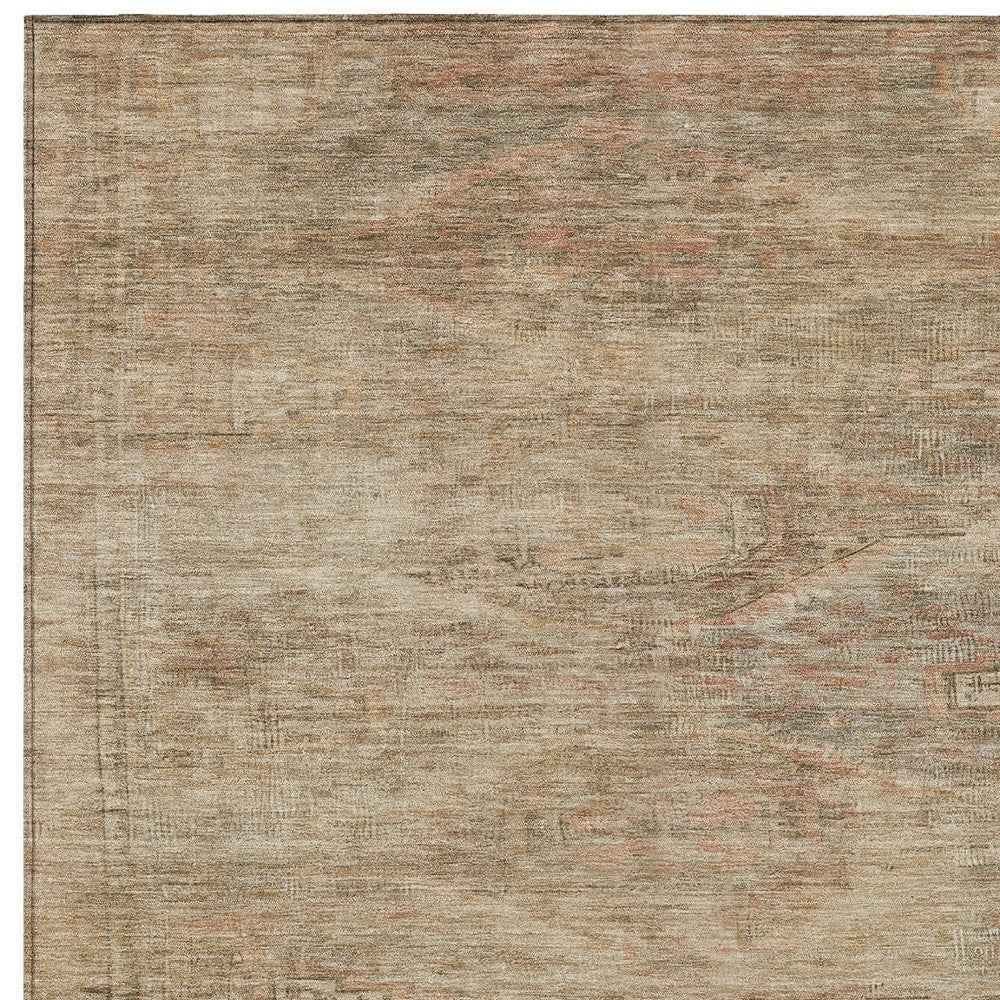 3' X 5' Beige And Taupe Aztec Washable Indoor Outdoor Area Rug