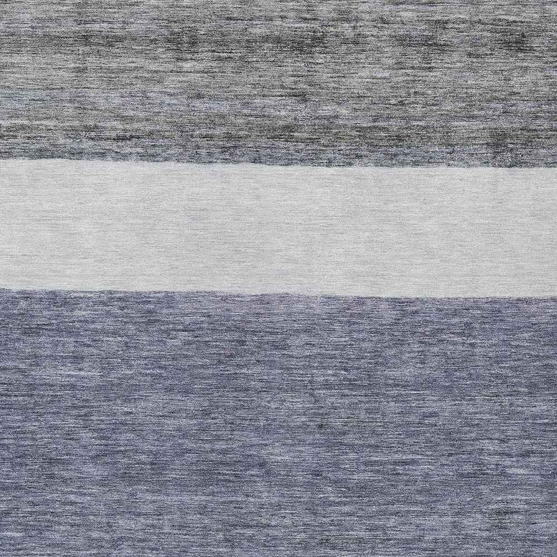 10' X 14' Denim Blue Ivory And Gray Abstract Washable Indoor Outdoor Area Rug