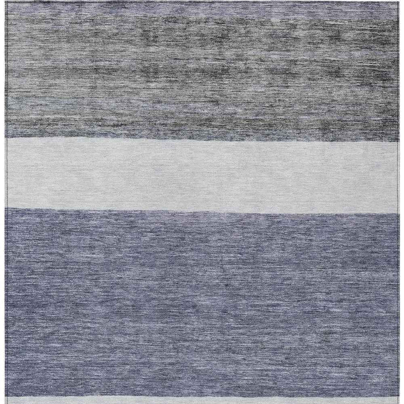 10' X 14' Denim Blue Ivory And Gray Abstract Washable Indoor Outdoor Area Rug
