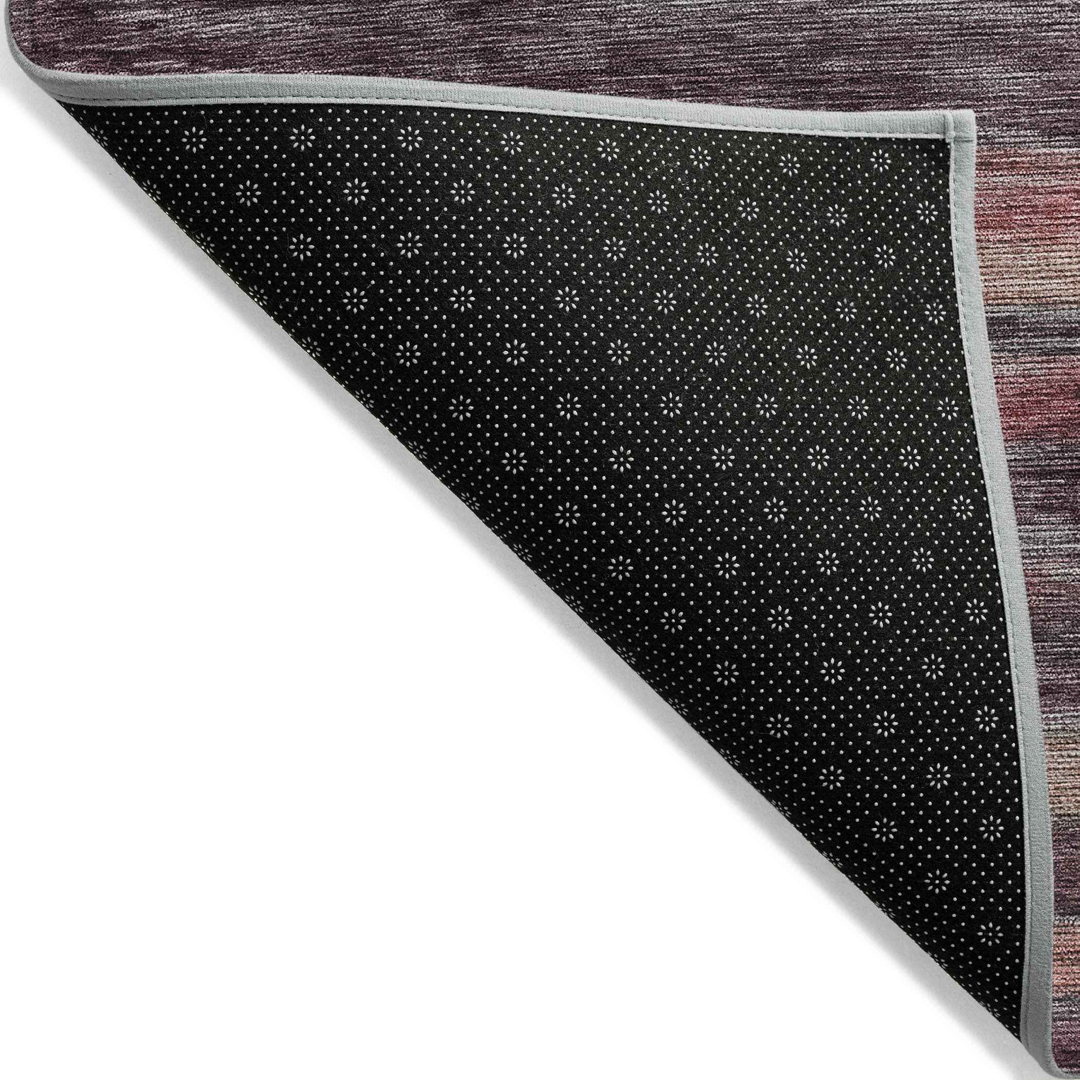 8' X 10' Rust And Blush Striped Washable Indoor Outdoor Area Rug