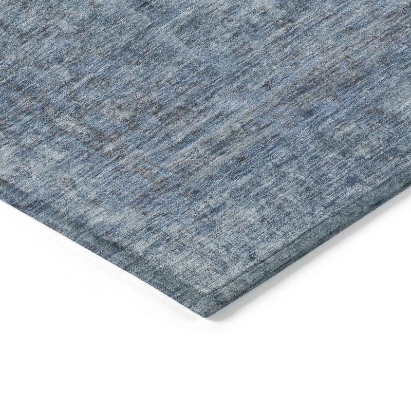 3' X 5' Blue And Beige Abstract Washable Indoor Outdoor Area Rug