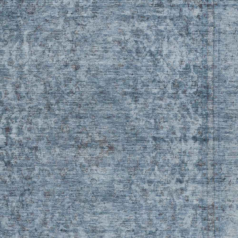 5' X 8' Blue And Beige Abstract Washable Indoor Outdoor Area Rug