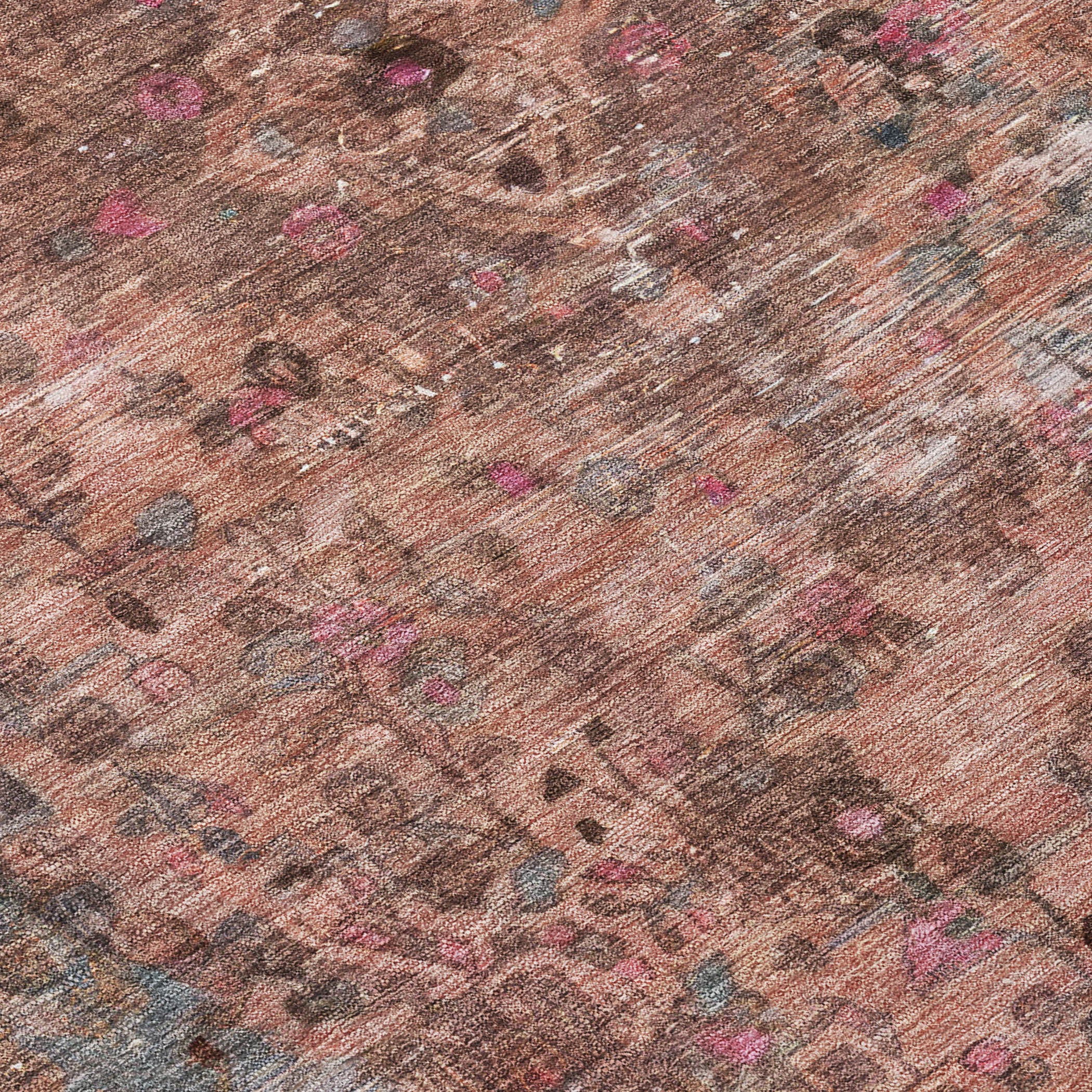 8' Pink And Mauve Round Medallion Washable Indoor Outdoor Area Rug - Sports & Outdoor