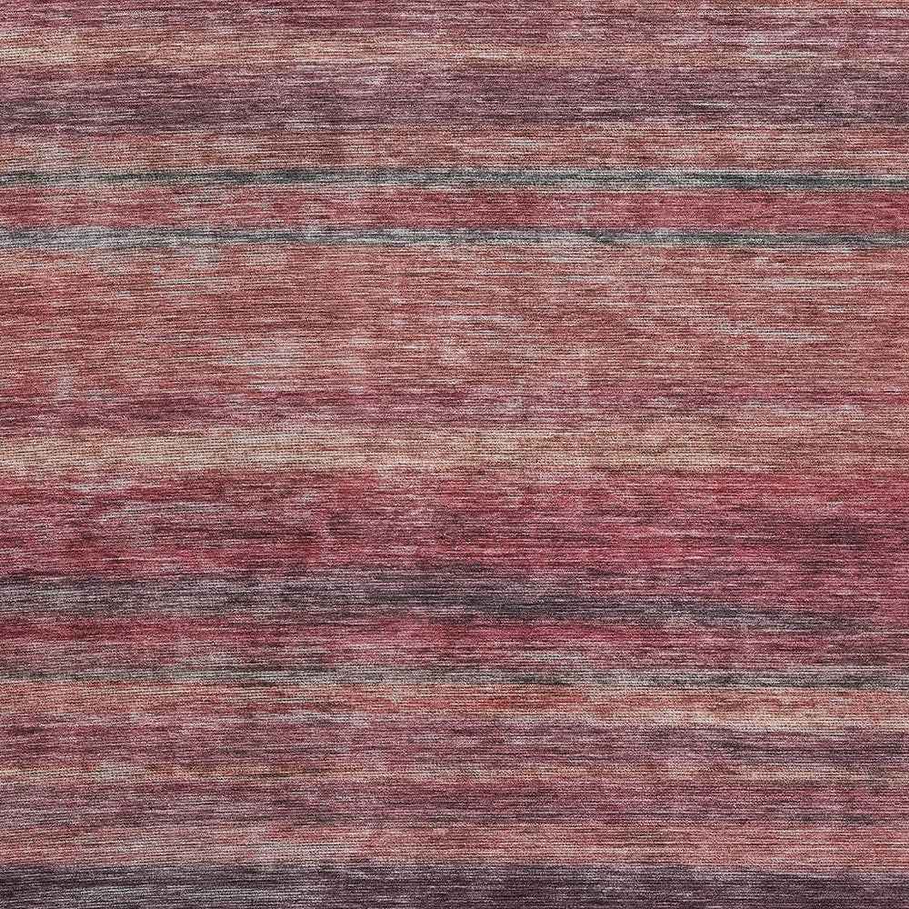 10' X 14' Rust And Blush Striped Washable Indoor Outdoor Area Rug
