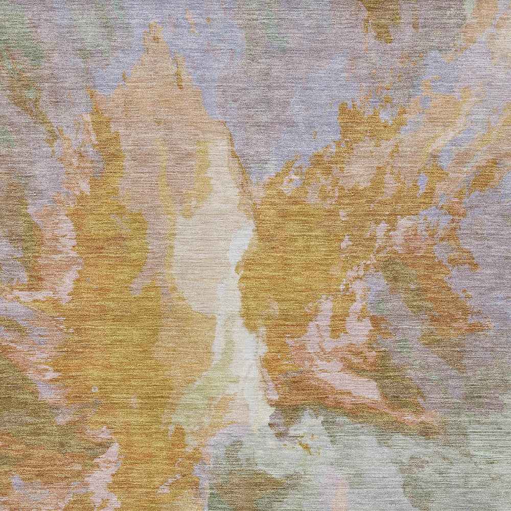 8' X 10' Rust And Lavender Abstract Washable Indoor Outdoor Area Rug