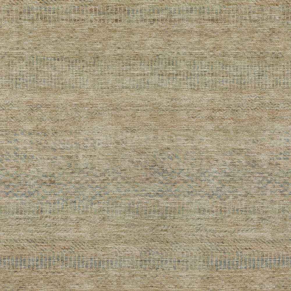 3' X 5' Beige And Taupe Striped Washable Indoor Outdoor Area Rug