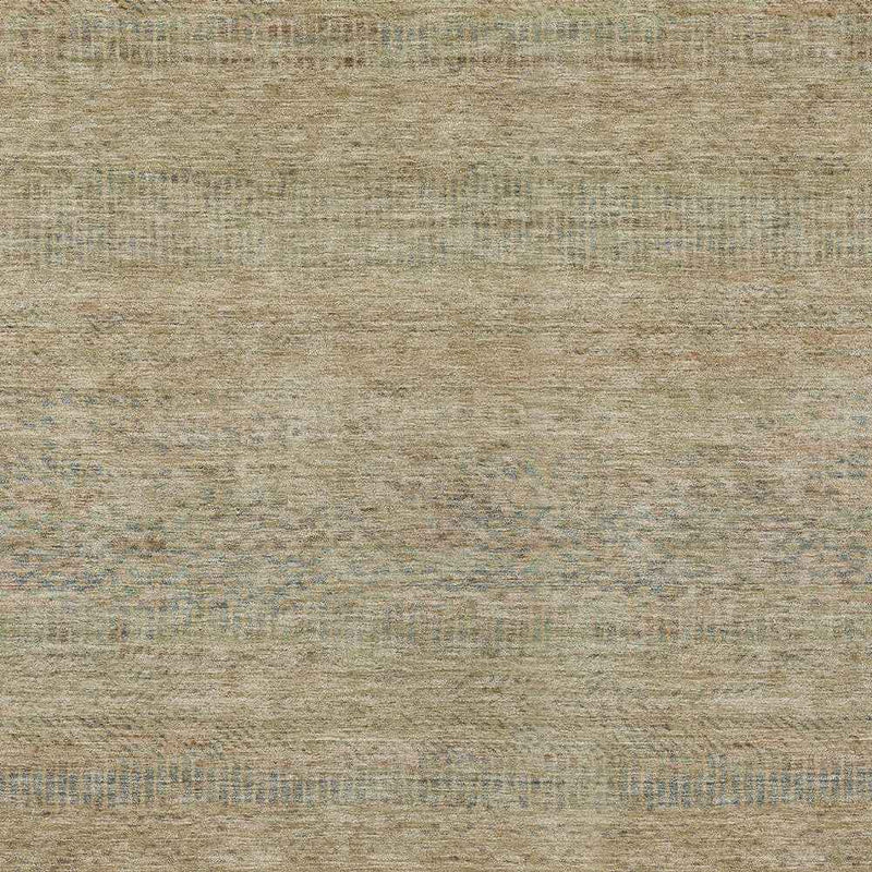 3' X 5' Beige And Taupe Striped Washable Indoor Outdoor Area Rug