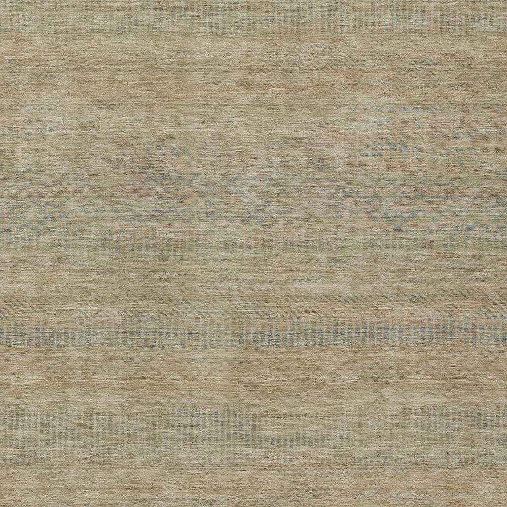 9' X 12' Beige And Taupe Striped Washable Indoor Outdoor Area Rug