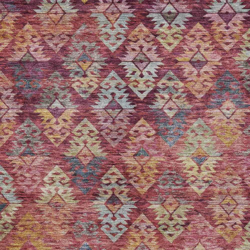 3' X 5' Rust Gold And Blush Aztec Washable Indoor Outdoor Area Rug