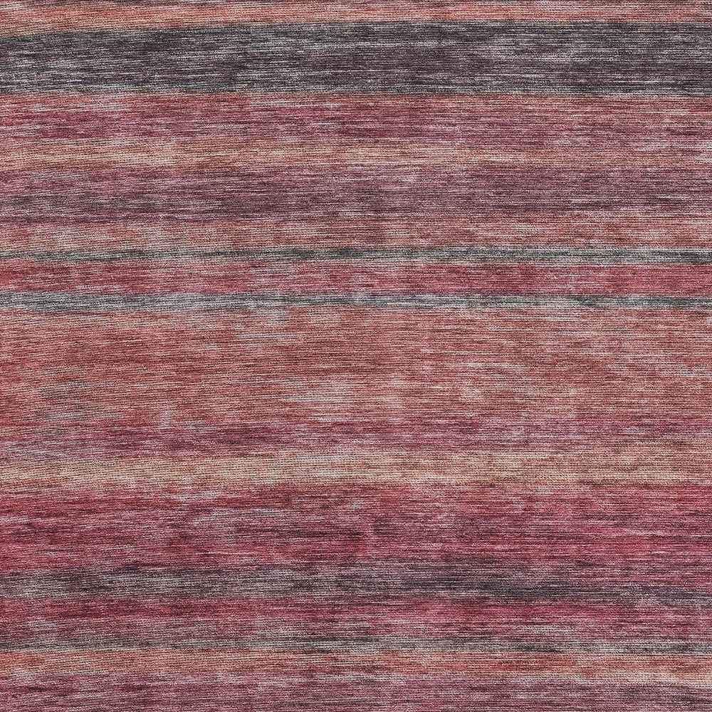 5' X 8' Rust And Blush Striped Washable Indoor Outdoor Area Rug