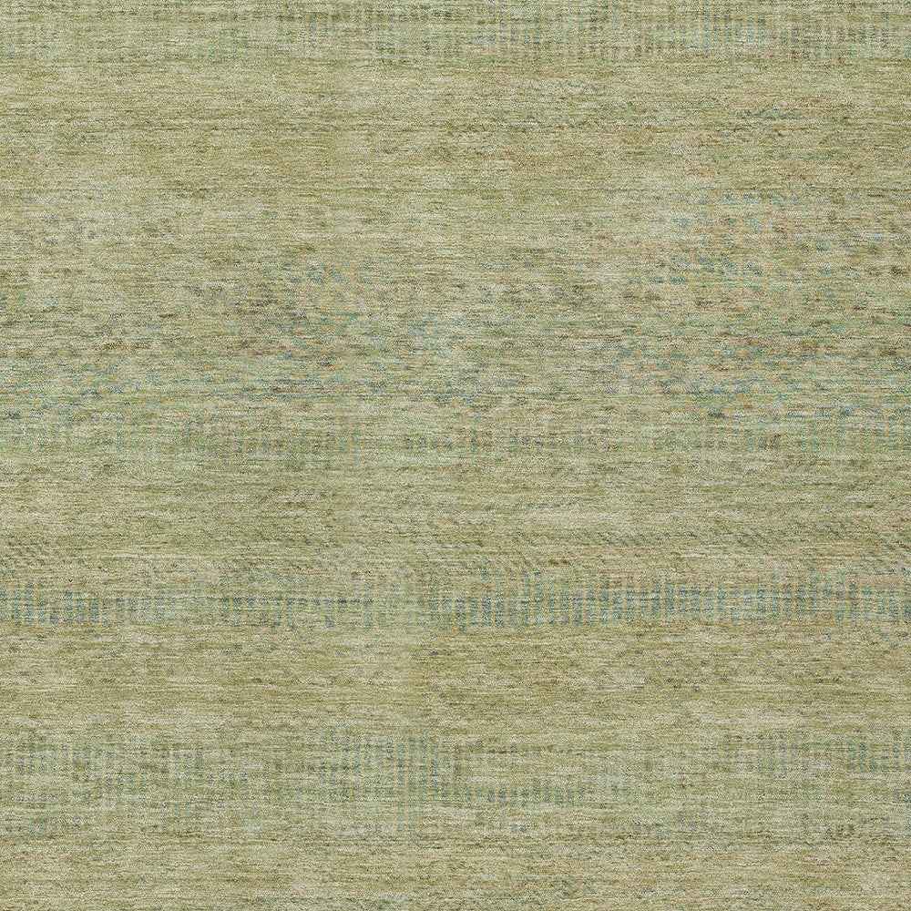 10' X 14' Wheat And Sage Striped Washable Indoor Outdoor Area Rug