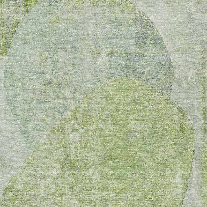 8' X 10' Artichoke Green And Mint Green Abstract Washable Indoor Outdoor Area Rug