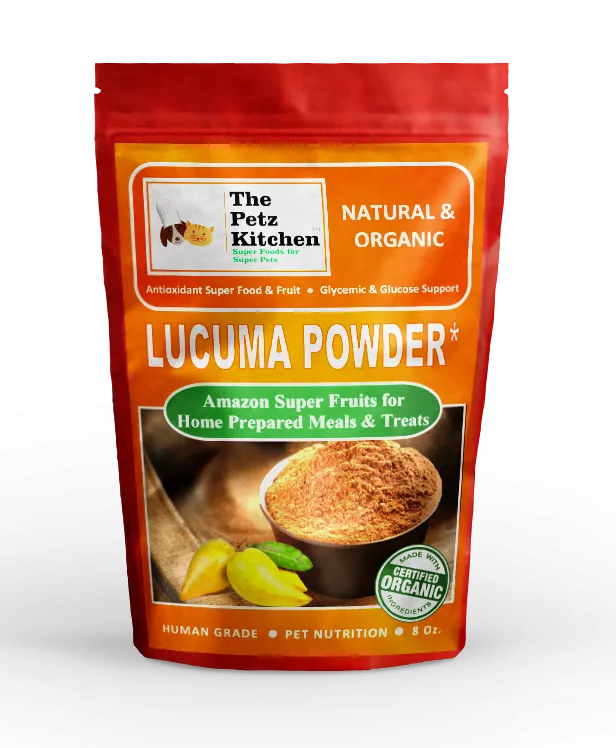 Lucuma powder pouch for pets, natural & organic, human grade, 8 oz