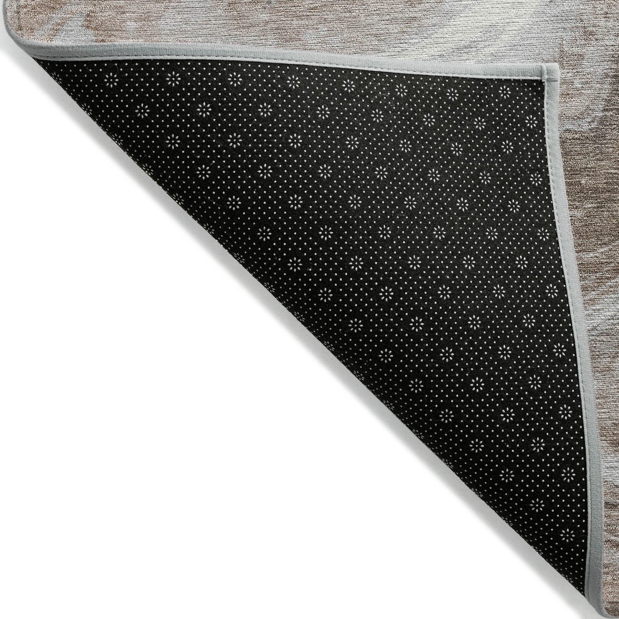 10' X 14' Taupe And Silver Abstract Washable Indoor Outdoor Area Rug - Sports & Outdoor