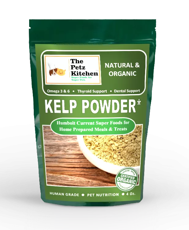 Organic kelp powder supplement pouch, 4 oz, natural & organic, human grade pet nutrition