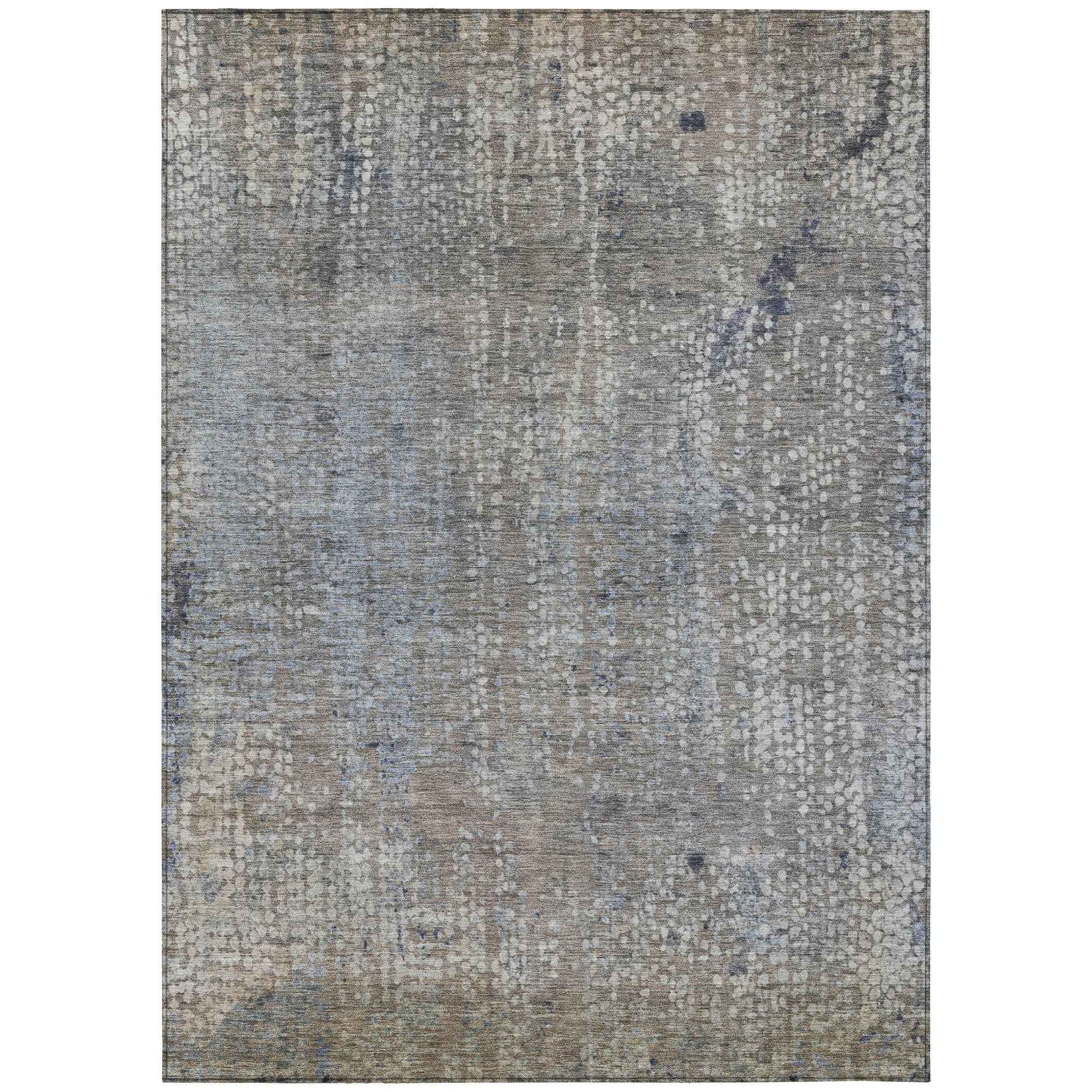 3' X 5' Taupe And Ivory Abstract Washable Indoor Outdoor Area Rug
